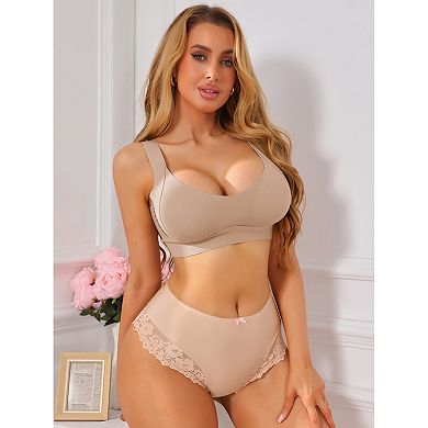 Women's Deep V Seamless Wireless Minimizer Full Coverage W-Shaped Support Push Up Wide Strap Bras