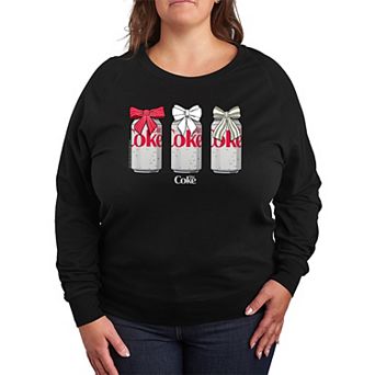 Plus Size Diet Coke Christmas Bows French Terry Long Sleeve Tee