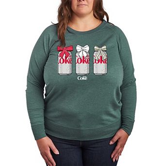 Plus Size Diet Coke Christmas Bows French Terry Long Sleeve Tee