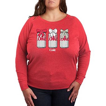 Plus Size Diet Coke Christmas Bows French Terry Long Sleeve Tee