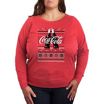 Plus Size Coca-Cola Holiday Cheers French Terry Long Sleeve Tee