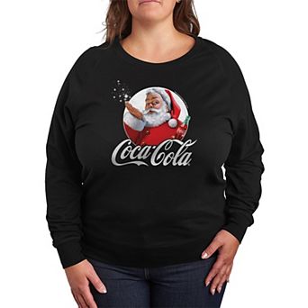 Plus Size Coca-Cola Santa Claus Vintage French Terry Long Sleeve Tee