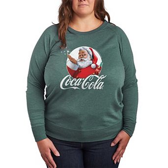 Plus Size Coca-Cola Santa Claus Vintage French Terry Long Sleeve Tee