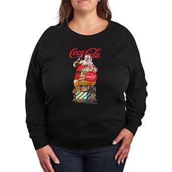 Plus Size Coca-Cola Santa Claus French Terry Long Sleeve Tee