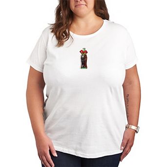 Plus Size Coca-Cola Bottle Holiday Bow Graphic Tee