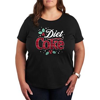 Plus Size Diet Coke Christmas Plaid Logo Graphic Tee