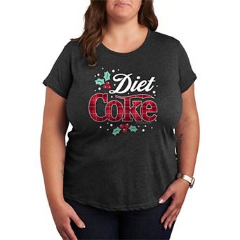 Plus Size Diet Coke Christmas Plaid Logo Graphic Tee
