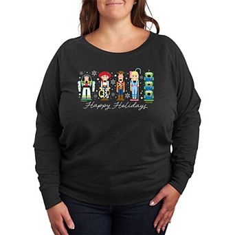 Plus Size Disney / Pixar's Toy Story Happy Holidays Nutcrackers French Terry Long Sleeve Tee