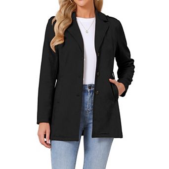 Women's Suede Jackets Lapel Collar Faux Suede Blazer Overcoat Work Dressy Business Coat with Belt