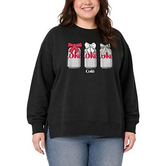 Plus Size Diet Coke Christmas Bows Oversized Fleece Crew Sweatshirt