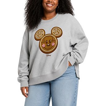 Plus Size Disney's Mickey Mouse Gingerbread Oversized Fleece Crew Sweatshirt