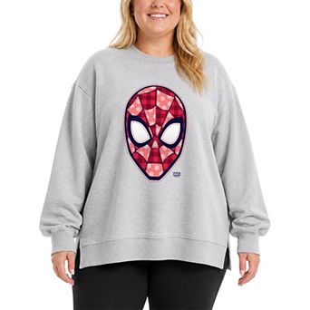 Plus Size Marvel Spider-Man Oversized Fleece Crew Sweatshirt