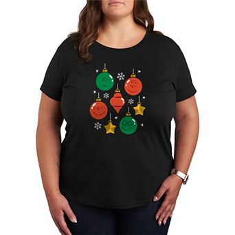 Plus Size Peanuts Christmas Ornaments Graphic Tee