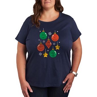 Plus Size Peanuts Christmas Ornaments Graphic Tee
