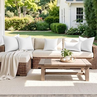 Outdoor Pillow Inserts, 18x18 Pack of 4, Waterproof Throw Pillows for Patio & Sofa