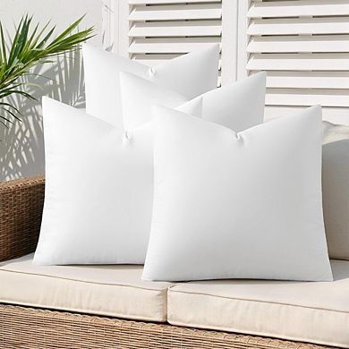 Outdoor Pillow Inserts, 18x18 Pack of 4, Waterproof Throw Pillows for Patio & Sofa