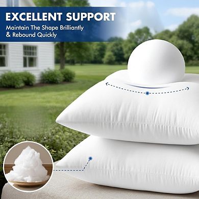 Outdoor Pillow Inserts, 18x18 Pack of 4, Waterproof Throw Pillows for Patio & Sofa