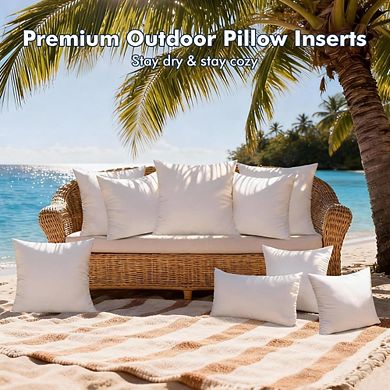 Outdoor Pillow Inserts, 18x18 Pack of 4, Water Resistant Throw Pillow Cushions