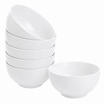 10 Oz Porcelain Bowls Set 6 Pack Microwave Dishwasher Safe Stackable Kitchen Serving Bowls