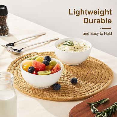 10 Oz Porcelain Bowls Set 6 Pack Microwave Dishwasher Safe Stackable Kitchen Serving Bowls