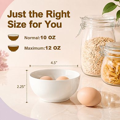 10 Oz Porcelain Bowls Set 6 Pack Microwave Dishwasher Safe Stackable Kitchen Serving Bowls