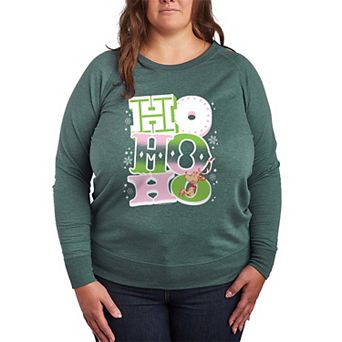 Plus Size Dr. Seuss The Grinch "Ho Ho Ho" French Terry Long Sleeve Tee