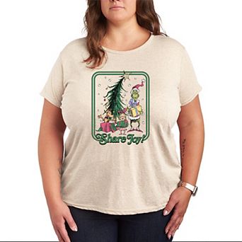 Plus Size Dr. Seuss The Grinch, Max, & Cindy Lou Who Graphic Tee