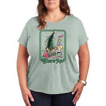Plus Size Dr. Seuss The Grinch, Max, & Cindy Lou Who Graphic Tee