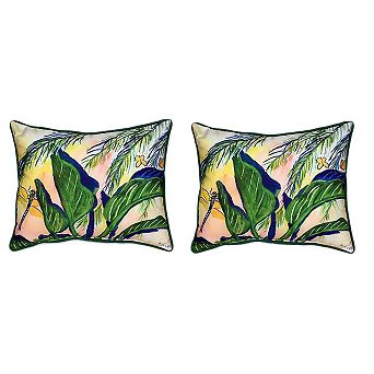 Pair Of Betsy Drake Elephant Ears Large Indoor Outdoor Pillows 16x20
