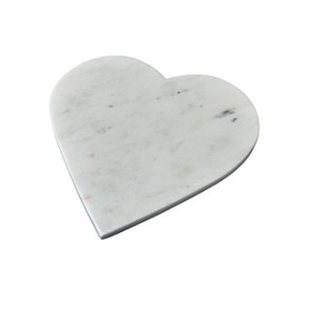 White Marble Heart Serving Board