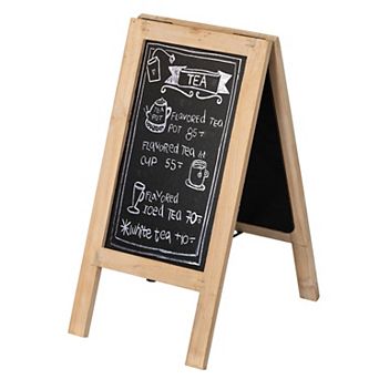 Vintiquewise Wooden A-Frame Chalkboard Sign Double-Sided Menu Board Easel