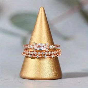3PcsTrend Dainty Rings For Women Entry Lux Zircon Midi Finger Rings Engagement