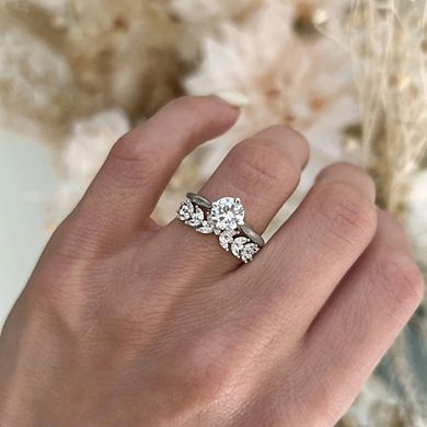 2pcs Couple Rings with Geometric Design of Wheat Ears