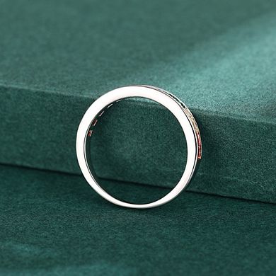 18K Silver Plated Eternity Bands with Colorful Cubic Zirconia