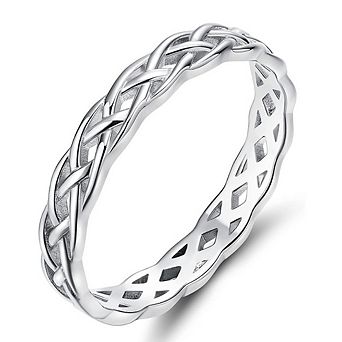 Celtic Knot Eternity Band Ring Classic Stackable Rings