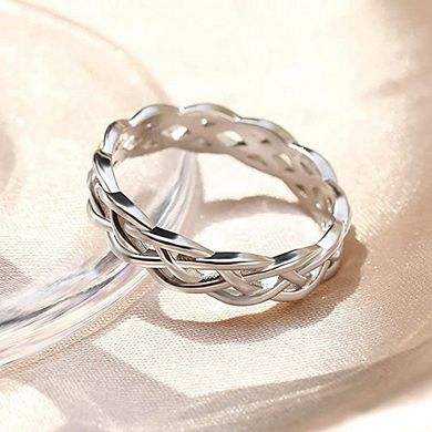 Celtic Knot Eternity Band Ring Classic Stackable Rings