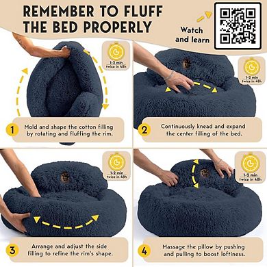 Calming Donut Dog Bed, Plush Faux Fur & Washable Design