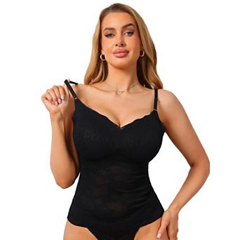 Women's See Through Lace Camisole V Neck Spaghetti Strap Slim Fit Going Out Cami Tank