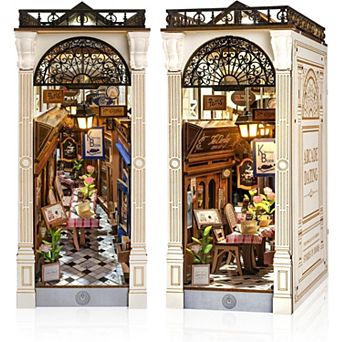 Rolife DIY Book Nook Kit for Adults European Arcade Street Scene, Miniature House Kit