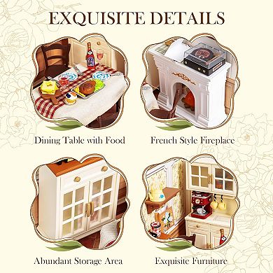 Rolife Warm Dining Room Super Creator-DIY Plastic Miniature House, Mini Blocks Model Kit