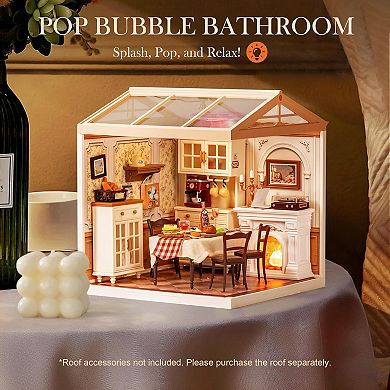 Rolife Warm Dining Room Super Creator-DIY Plastic Miniature House, Mini Blocks Model Kit