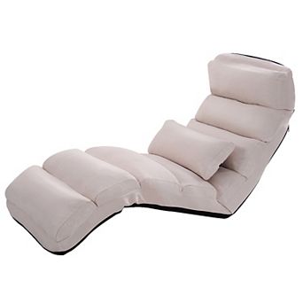 Costway Folding Floor Lazy Sofa, Chaise Lounge Sofa with 5-Position Adjustable Backrest