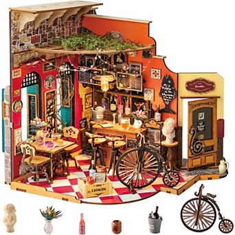 Rolife Cheers Bar & Dining DIY Miniature House Kit for Adults, Tiny House Diorama Building Kit
