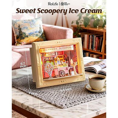 Rolife Sweet Scoopery Ice Cream DIY Creative Frame 3D Wall-Mountable Building Set
