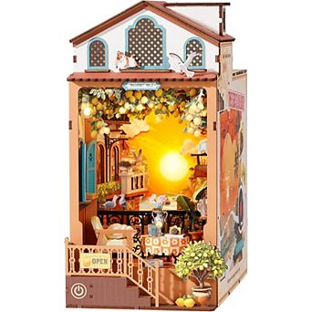 Rolife DIY Book Nook Kit Sunset Isle, 3D Puzzles Coastal Sunset Theme Miniature House Kit