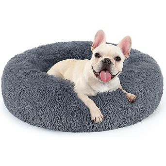 Fluffy Donut Pet Bed with Non-Slip Base, Washable