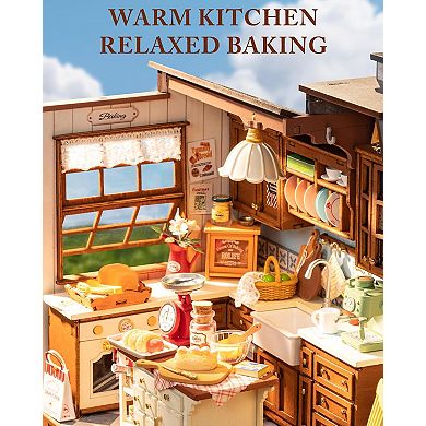 Rolife Handmade Puzzles Kit DG172 Baking Kitchen Model Kit 3D Wooden DIY Miniature House
