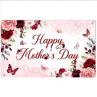 Floral Burgundy Mother's Day Banner