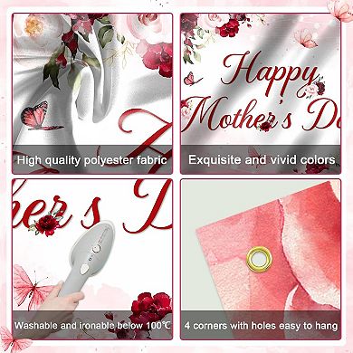 Floral Burgundy Mother's Day Banner