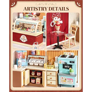 Rolife Super Creator Series, DIY Mini Ice Cream Store Dollhouse House Kit